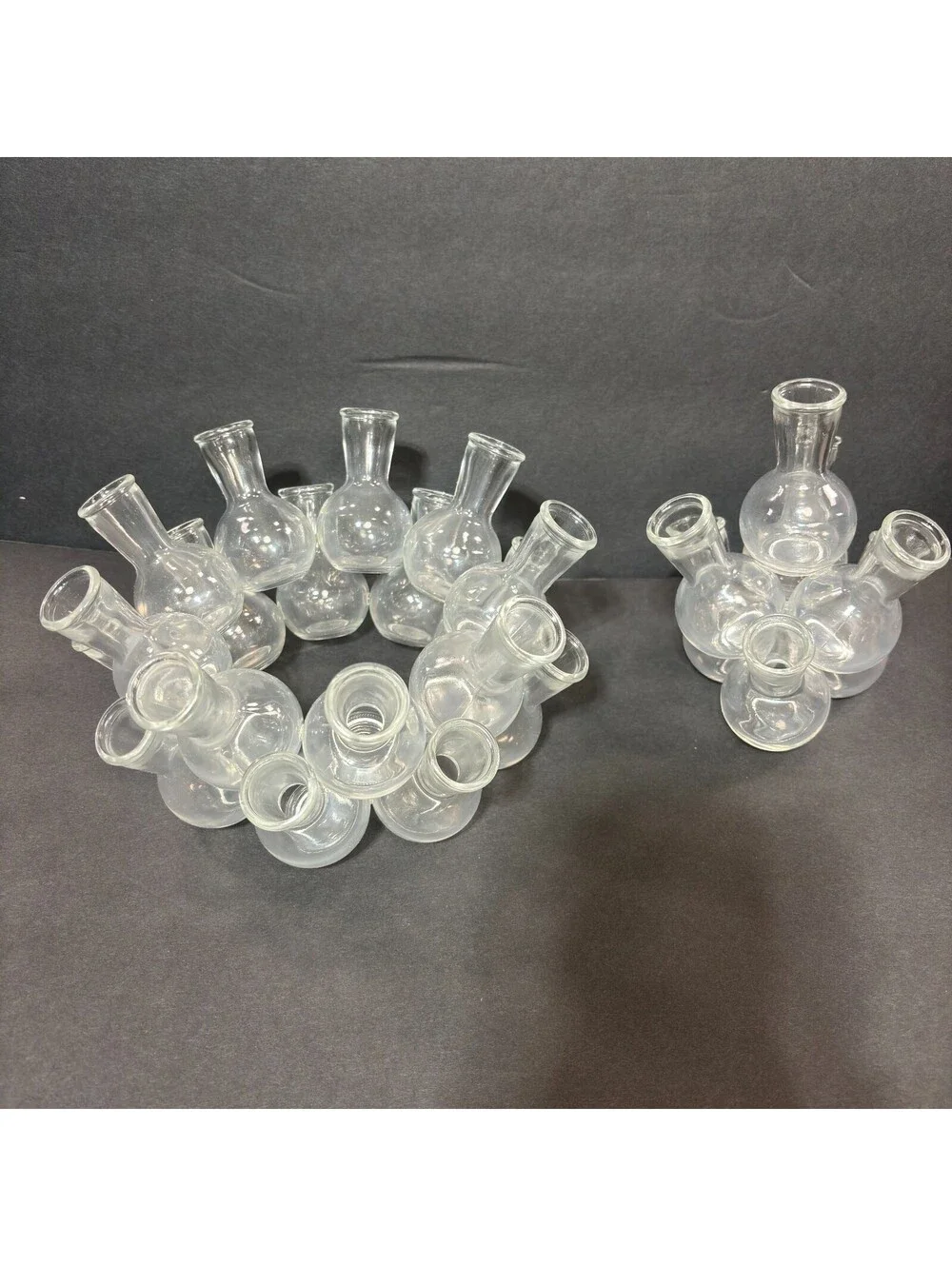 Vintage PROPAGATION STATION 25 Stacked Cluster Glass Bud Vases 3pcs Floral Desig